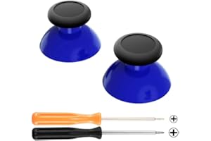 eXtremeRate Blue & Black Replacement 3D Joystick Thumbsticks, Analog Thumb Sticks with Cross Screwdriver for Nintendo Switch 