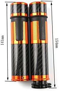 Carbon Fiber Universal 22mm 7/8"Handlebar Grips Bar Ends For Street Bike Scooter Dirt Bike Sport Bike Orange