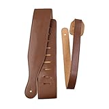 TTSAM Adjustable Black Soft Leather Thick Strap for Electric Acoustic Guitar Bass