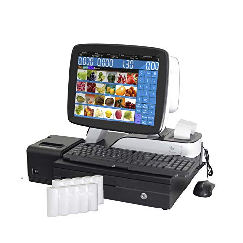 ZHONGJI Double Touch Screen All in one Retail Point of Sale System Cash Register pos syetem-Installed 58mmThermal Receipt Printer &80mm Thermal Printer, Cash Box for SMEs,Restaurant and Bars