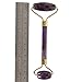 Natural Amethy Quartz Jade Stone Roller for Face Massage Neck Beauty with Double Roller,Anti-Aging Beauty Skincare Tool to Rejuvenate Facial Skin and Anti-Wrinkle Massager for Face Eyes Neck(Amethyst)