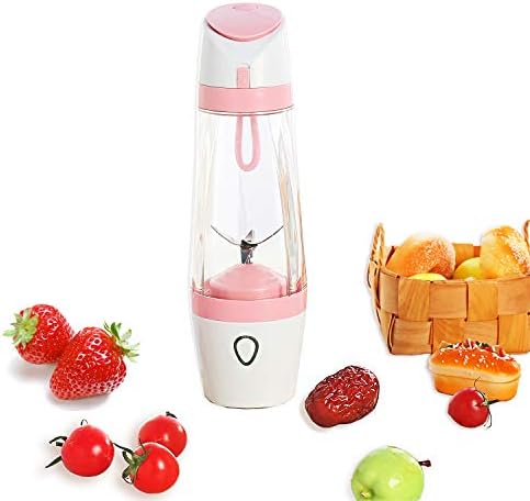 Portable Juice Blender - Unique Vacuum Smoothie USB Juicer/Personal Fruit Ice Mixer Crusher Cup/Protein Shaker with 3000mAh Batteries, 200 watts/22,000 RPM, Pink