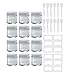 JUVITUS 1 oz / 30 ml Clear Thick Glass Straight Sided Jar with White Metal Airtight Lid (12 Pack)