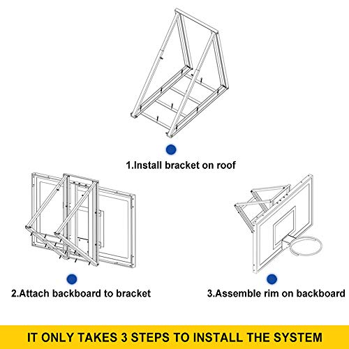 PROGOAL Basketball Hoop Roof Mount Garage Includes 48" Or 60'' Crystal
