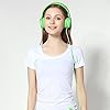 Rockpapa-952-Stereo-Foldable-Headphones-On-Ear-Adjustable-Headband-with-Microphone-for-Kids-Childrens-Adults-Tablet-Computer-Mobile-CDDVD-MP34-Black-Green Rockpapa Kids Headphones, 952 Childrens Headphones, Wired Headphones with Microphone, Foldable, Stereo Sound, 3.5mm Jack…