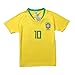 FCB Brazil Neymar JR #10 Home Football Soccer Kids Jersey Short Socks Set Youth Sizes (Short (2018 Edition), 6-7 Years)