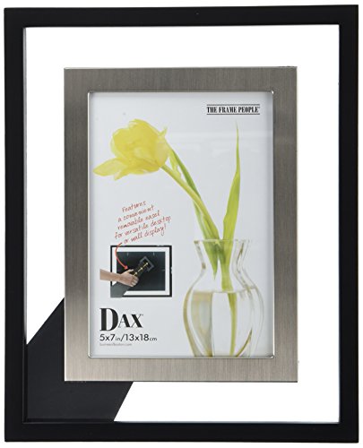 DAX 5 by 7-Inch Upper West Side Float Wood Frame, Black/Brushed Aluminum