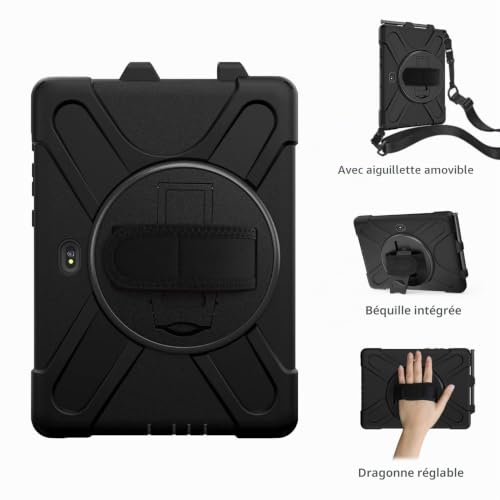 Gerutek Shockproof Case for Samsung Galaxy Tab Active5 Pro/Active 4 Pro/Active Pro (2025/2022/2019), 10.1 Inch, Rugged Case with Rotating Stand, Hand Strap & Shoulder Strap, Pen Holder, Black