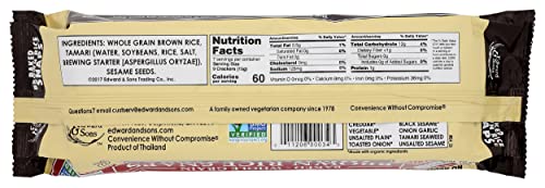 EDWARD & SONS, ORGANIC BROWN RICE SNAPS CRACKERS, TAMARI SESAME, 3.5 OZ