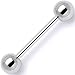 Body Candy Stainless Steel Straight Barbell Tongue Ring 14 Gauge 5/8