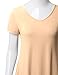 TWINTH Womens Short Sleeve V-neck Handkerchief Hem Loose Fit Long Tunic Top with Plus Size