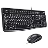 Logitech MK120 Wired Keyboard and Mouse Combo for Windows, Optical Wired Mouse, Full-Size Keyboard, USB Plug-and-Play…