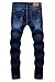 ZLZ Men's Ripped Skinny Distressed Destroyed Slim Fit Stretch Biker Jeans Pants with Holes Blue