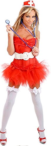 Daisy Corsets 7 PC Red Naughty Nurse Sexy Women's Costume
