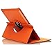 PT iPad case 10.2 inch for New iPad 8th Gen (2020) / 7th Generation (2019).360 Degree Rotating PU Leather Smart Stand Cover for Ipad 10.2 case, Orange