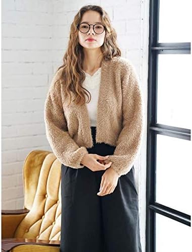 Amazon アースミュージック エコロジー Earth Music Ecology ショートシャギーニットカーディガン キャメル F カーディガン ボレロ 通販