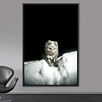 Framed Canvas Wall Art Pupper Animals Chic Dogs Multicolor Photography Urban - 16x24 inches