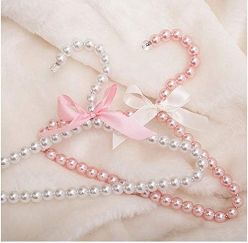 xtszlfj 10pcs Random Color Plastic Pearl Beaded Bow Clothes Dress Coat Hangers Wedding Kid Children Pet Dog Cat Save-Space Stage