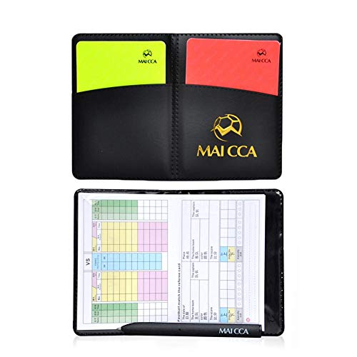 S WIDEN ELECTRIC Red and Yellow Football Cards Record Red Card Yellow Card Referee Tool Equipment with Ballpoint Pen and Leather Case