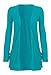 ZJ Clothes Ladies Women Boyfriend Open Cardigan with Pockets Aqua