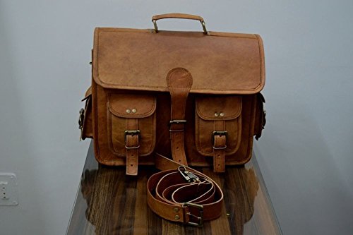 Leather Native 2 Side Pouch Brown Leather Motorcycle Side Pouch Saddlebags Saddle Bag Panniers ( 2 BAGS ) - Thumbnail 6