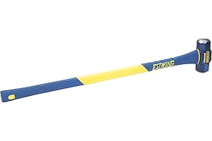 Estwing 8-Pound Hard Face Sledge Hammer for Demolition/Stake Driving, 50-55 HRC, 36-Inch Fiberglass Handle, Overstrike Protection, Textured Grip