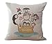 HomeTaste Cute Totoro Decorative Linen Throw Pillow Cover 18x18