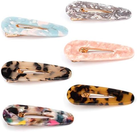 Acrylic Hair Clips Barrettes, Resin Hair Clips Stylish Alligator Hair Pins for Women and Girls Fashion Hair Accessories (6 PCS)