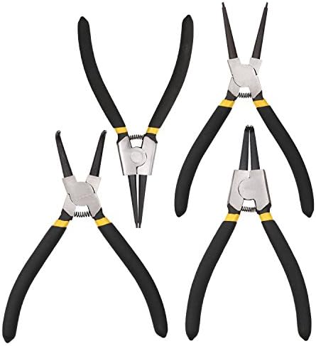 Qulista Snap Ring Pliers Set 4 Piece 7-Inch Internal External Retaining Circlip Pliers Clips Snap Ring Circlip Pliers Set Pneumatic Tool