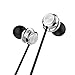 Picun D2 Metal In-Ear Headphones with Microphone, Noise Isolating Earbuds Wired Bass Stereo Earphones Compatible with Apple iOS and Android Smartphones (Silver)