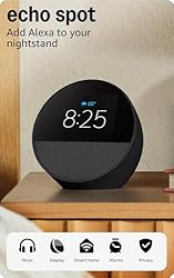 Amazon Echo Spot, Great for nightstands, offices