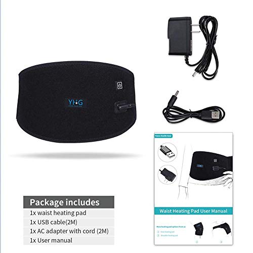 Waist Heating Pad - Electric Heated Waist Belt for Lower Back Hot Therapy Pain Relief Lumbar Spine Arthritis, Strains, Sprains, Stiffness for Abdominal Menstrual Cramps