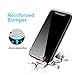 REALIKE iPhone 7 Plus Case, iPhone 8 Plus Case Tempered Glass Back Anti-Scratch Black Glass Cover Slim Fit Reinforced Bumper Shockproof Protection Case