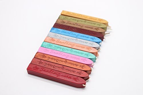 Totem Fire Manuscript Sealing Seal Wax Sticks with Wicks for Postage Letter Retro Vintage Wax Seal Stamp,12 Colors,Pack of 12 Pieces