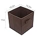 Blissun Foldable Storage Bins, Cloth Organizers Basket Cubes, 6 Pack (Brown)