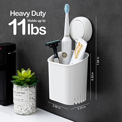 LEVERLOC Toothbrush Holder Suction Cup Wall Mounted DrillFree for