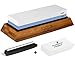 Premium Sharpening Stone Set - Japanese Style 1000 4000 Whetstone For Kitchen and Outdoor Knives - Bonus Flattening Stone and Angle Guide Included with Safe Non-Slip Bamboo Base