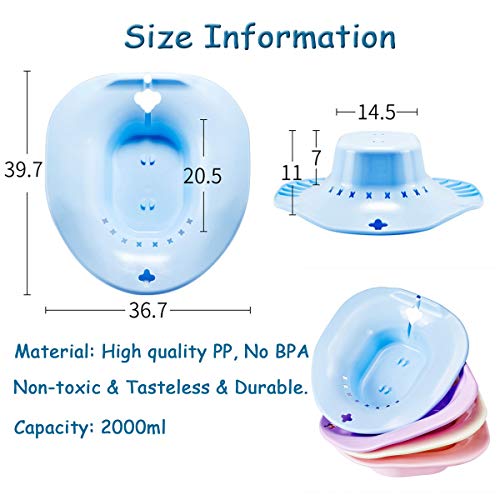 Bonaweite Portable Bidet Sitz, Bath Tub Nursing Cleansing Basin Kit with Flusher on Toilet for Women Pregnancy Postpartum Postoperative Care