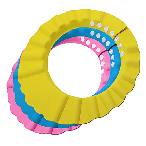 Duyymtsia 3PCS Baby Shower Cap for Kids, Adjustable Toddler Shampoo Hat Bathing Shower Visor Cap Protect Infants Toddler…