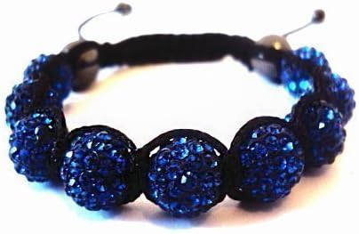 Royal Blue Adult Shamballa Bracelet 9 Ball
