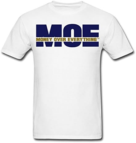 Lidong Money Over Everything Comfortable Men's T-Shirts White L