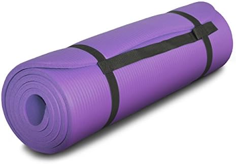 YogaFitters All-Purpose 1/2-Inch Extra Thick High Density Anti-Tear Exercise Yoga Mat with Carrying Strap - Super Thick, Extra Large Comfort Exercise and Yoga Mat (Purple)