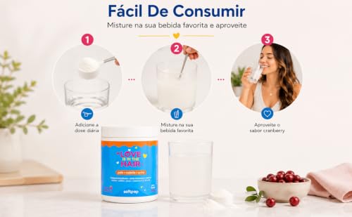 Softpop Love is in the Hair | Colágeno Hidrolisado com Ácido Hialurônico, Biotina, Vitamina C, Zinco e 9 Aminoácidos | Pele, Cabelo e Unhas | 200g