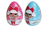 Blue and Pink LOL Suprise Jumbo Easter Eggs with Candy, Pack of 2
