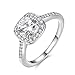 One Cent Online Eternal Love Women's 18K Rose/White Gold Plated CZ Crystal Engagement Rings Best Promise Rings Anniversary Wedding Bands for Lady Girl