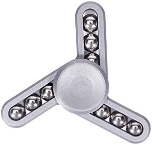 EDC Fidget Spinner with Portable Carrying Cases Ultra Durable Aluminum Alloy Shell Stainless Steel Beads High Speed Focus Toy Stress Reducer for ADD ADHD Anxiety Autism Adult Children (Silver)
