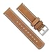 BARTON WATCH BANDS Quick Release Top Grain Leather Watch Band Strap, Gingerbread Leather/Linen White Stitching, 18mm