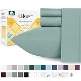 Luxury 400-Thread-Count 100% Pure Natural Cotton Sheet Sets - 4-Piece Green Sage Full Size Sheet Set Long-Staple Premium Cotton Yarns Hotel Quality Fits Mattress 16'' Deep Pocket