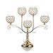 VINCIGANT 5 Candle Gold Candelabra with Crystal Studded Globes/Candlestick Holders for Wedding Party Centerpiece…