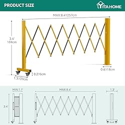 YITAHOME Metal Expandable Barricade, 8FT Folding